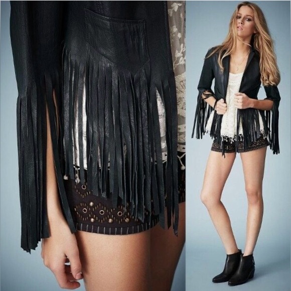 KATE MOSS X TOPSHOP Limited Edition Fringed Leather Jacket - Picture 10 of 17